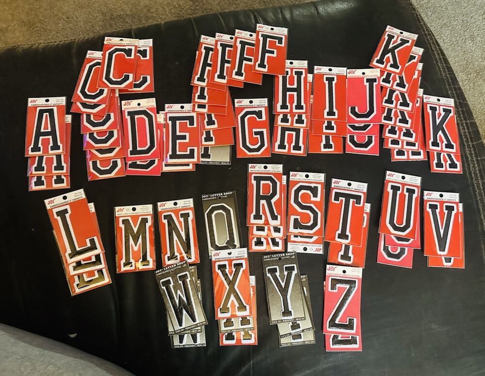 Joy Iron on Letters Lot Black 3”